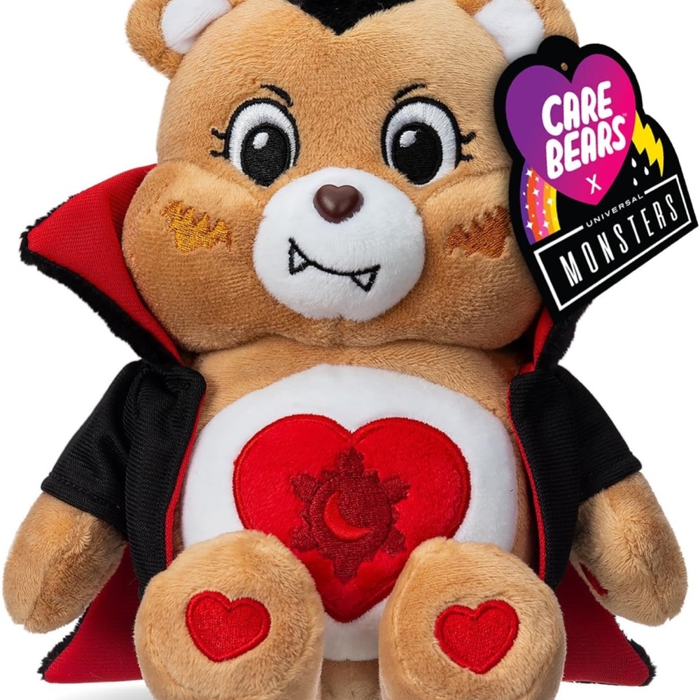 Care Bears Brown Vampire Bear Plush with Red Heart Details